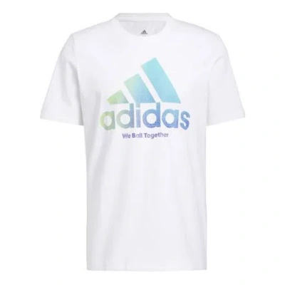 Adidas Originals Men's Adidas Alphabet Large Logo Round Neck Short Sleeve White T-shirt