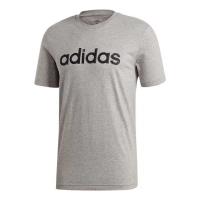 Adidas Originals Men's Adidas Alphabet Logo Sports Round Neck Short Sleeve Light Grey T-shirt In Gray