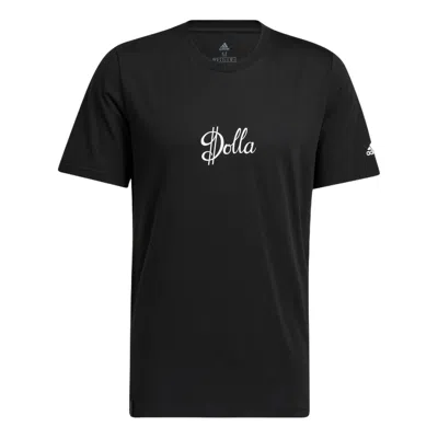 Adidas Originals Men's Adidas Alphabet Printing Sports Round Neck Short Sleeve Black T-shirt