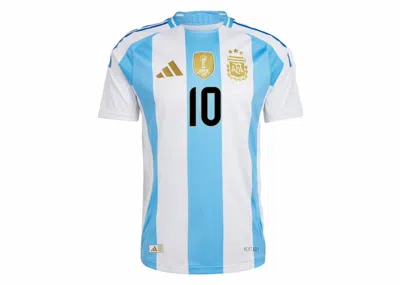 Pre-owned Adidas Originals Men's Adidas Argentina 2024 Messi Home Authentic Jersey In White/blue Burst In Multi