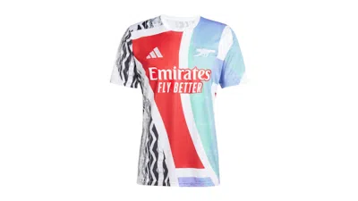 Pre-owned Adidas Originals Men's Adidas Arsenal 24/25 Prematch Jerseyclear Aqua In Better Scarelet Red/white/black