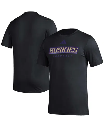 Adidas Originals Men's Adidas Black Washington Huskies Football Practice Aeroready Pregame T-shirt