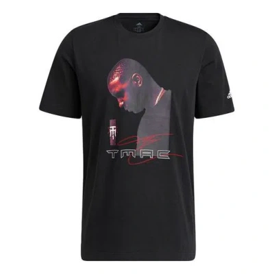 Adidas Originals Men's Adidas Character Printing Athleisure Casual Sports Short Sleeve Black T-shirt