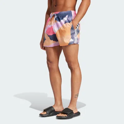 Adidas Originals Men's Adidas City Escape Camo 3-stripes Cix Swim Shorts In Multi