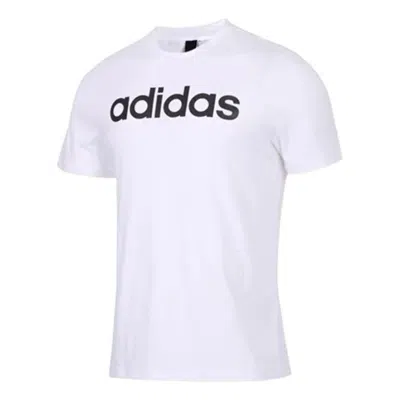 Adidas Originals Men's Adidas Comm Tee Large Alphabet Logo Printing Pullover Round Neck Short Sleeve White T-shirt