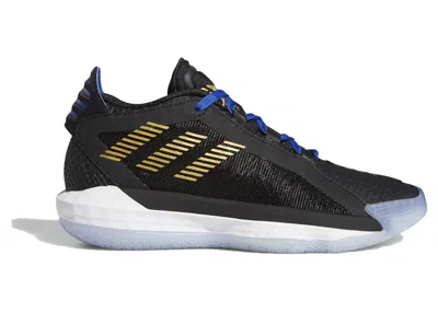 Pre-owned Adidas Originals Men's Adidas Dame 6 Stone Cold Sneakers In Black/gold Metallic/team Royal Blue