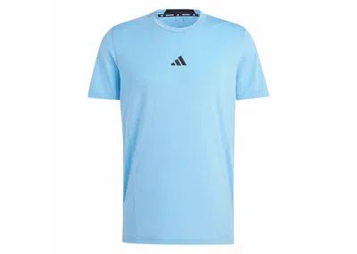 Pre-owned Adidas Originals Men's Adidas Designed For Training Workout Tee Shirt In Semi Blue Burst