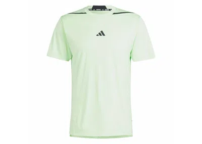 Pre-owned Adidas Originals Men's Adidas Designed For Training Workout Tee Shirt In Semi Green Spark/black
