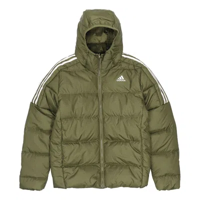 Adidas Originals Men's Adidas Ess Mid D H Jkt Stay Warm Sports Hooded Down Jacket Olive In Green