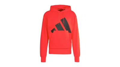 Pre-owned Adidas Originals Men's Adidas Essentials Big Logo French Terry Hoodie In Pure Ruby/black