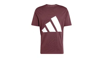 Pre-owned Adidas Originals Men's Adidas Essentials Big Logo Tee Shirt In Aurora Ruby/brown