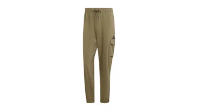 Pre-owned Adidas Originals Men's Adidas Essentials Small Logo Cargo Pant In Olive Strata/black In Multi