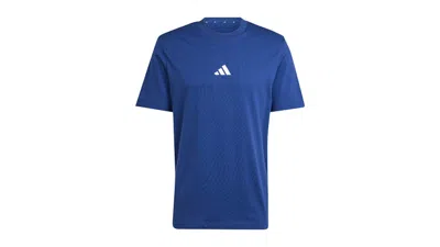 Pre-owned Adidas Originals Men's Adidas Essentials Small Logo Single Jersey T-shirt In Dark Blue/white In Multi
