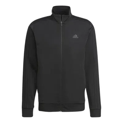 Adidas Originals Men's Adidas Essentials Solid Color Chest Logo Printing Zipper Sports Jacket Black