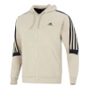 Adidas Originals Men's Adidas Fi 3s Fz Athleisure Casual Sports Hooded Stripe Knit Jacket Khaki In Neutral