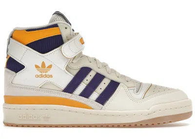 Pre-owned Adidas Originals Men's Adidas Forum 84 High Sneakers In Cream White/collegiate Purple/collegiate Gold In Multi