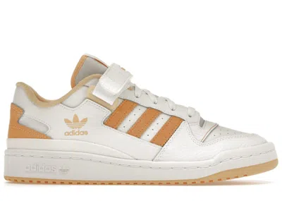 Pre-owned Adidas Originals Men's Adidas Forum Low White Sneakers In Cloud White/pulse Amber/orange Rush In Multi