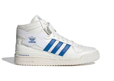 Pre-owned Adidas Originals Men's Adidas Forum Mid Sneakers In Off White/blue Bird