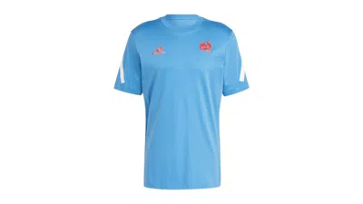 Pre-owned Adidas Originals Men's Adidas France Travel Z.n.e. T-shirt In Focus Blue