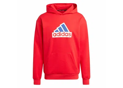 Pre-owned Adidas Originals Men's Adidas Future Icons Badge Of Sport Hoodie In Better Scarelet Red