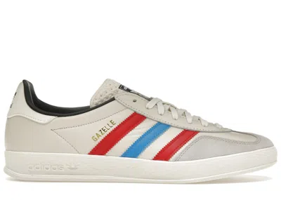 Pre-owned Adidas Originals Men's Adidas Gazelle Indoor Blue Bird Sneakers In Core White/ Better Scarelet Red/ Core Black