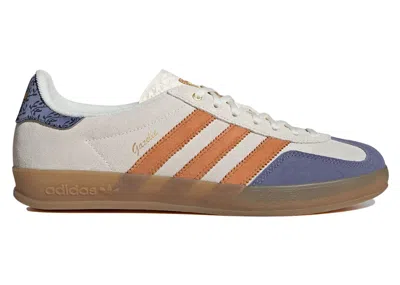 Pre-owned Adidas Originals Men's Adidas Gazelle Indoor Blue Sneakers In Cream White/blue Vine/orange