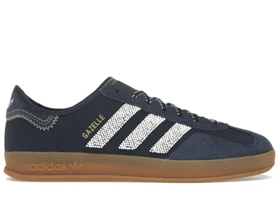 Pre-owned Adidas Originals Men's Adidas Gazelle Indoor Clot By Edison Chen Sneakers In Collegiate Navy Blue/off White/gum 2
