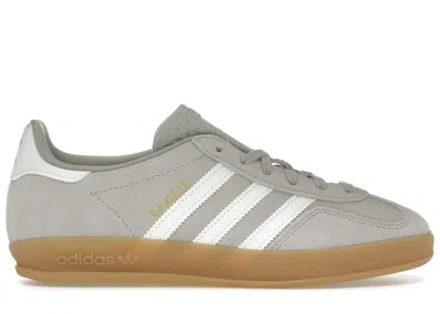 Pre-owned Adidas Originals Men's Adidas Gazelle Indoor Grey Sneakers In Grey Two/cloud White/gold Metallic