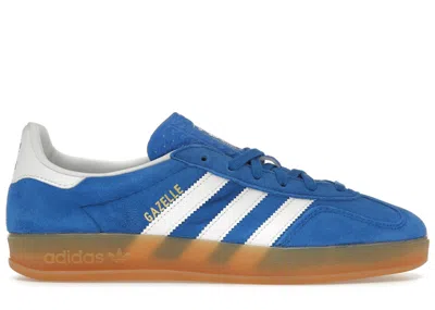 Pre-owned Adidas Originals Men's Adidas Gazelle Indoor Sneakers In Blue Bird/cloud White/gum