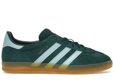 Pre-owned Adidas Originals Men's Adidas Gazelle Indoor Sneakers In Collegiate Green/hazy Sky Blue/victory Gold