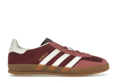 Pre-owned Adidas Originals Men's Adidas Gazelle Indoor Sneakers In Maroon/cloud White/preloved Crimson