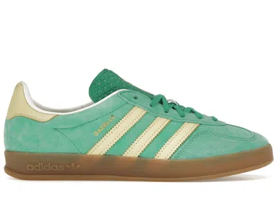 Pre-owned Adidas Originals Men's Adidas Gazelle Indoor Sneakers In Semi Court Green/almost Yellow/gum In Multi
