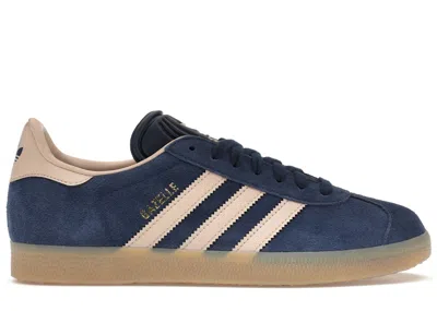 Pre-owned Adidas Originals Men's Adidas Gazelle Wonder Taupe Sneakers In Night Indigo/wonder Tarp/gum In Multi