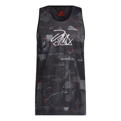 Adidas Originals Men's Adidas Geometry Pattern Logo Printing Straight Sports Black Waistcoat