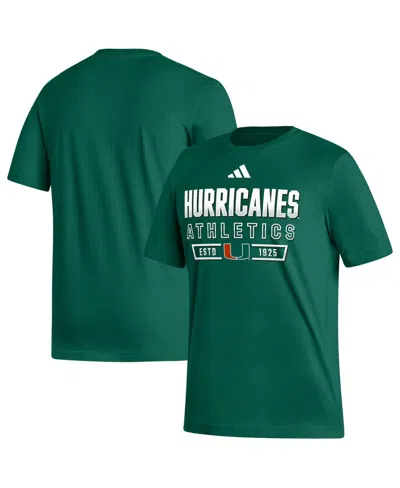 Adidas Originals Men's Adidas Green Miami Hurricanes Head Of Class Fresh T-shirt