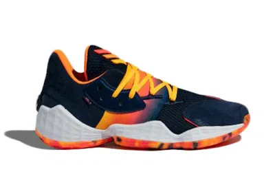 Pre-owned Adidas Originals Men's Adidas Harden Vol. 4 Gca Sneakers In Tech Indigo/signal Pink/solar Gold In Multi
