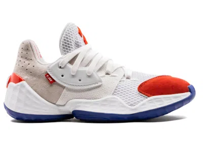Pre-owned Adidas Originals Men's Adidas Harden Vol. 4 Question Sneakers In Cloud White/red/team Royal Blue