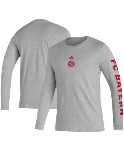 Adidas Originals Men's Adidas Heather Gray Bayern Munich Team Crest Long Sleeve T-shirt