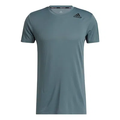 Adidas Originals Men's Adidas H.rdy 3s Tee Intense Training Sports Short Sleeve Blue T-shirt