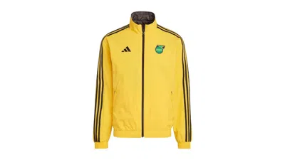 Pre-owned Adidas Originals Men's Adidas Jamaica Anthem Reversible Jacket In Bold Gold/black In Multi