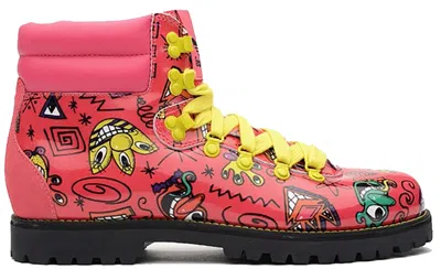 Pre-owned Adidas Originals Men's Adidas Js Face Hiking Boot Sneakers In Pink/yellow/black In Multi