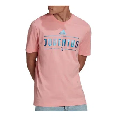 Adidas Originals Men's Adidas Juventus Alphabet Printing Casual Short Sleeve Pink T-shirt