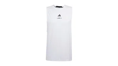 Pre-owned Adidas Originals Men's Adidas Les Mills Graphic Tank Top In White