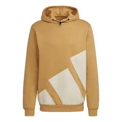 Adidas Originals Men's Adidas Logo Hood Contrasting Colors Large Logo Sports Pullover Orange In Brown