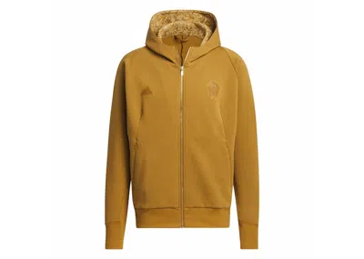 Pre-owned Adidas Originals Men's Adidas Mahomes Adidas Z.n.e. Premium Fullzip Sweatshirt In Bronze Strata In Brown