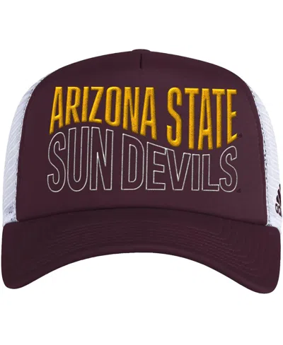Adidas Originals Men's Adidas Maroon And White Arizona State Sun Devils Wave Foam Trucker Snapback Hat In Maroon,white