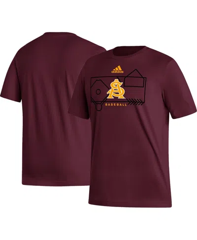 Adidas Originals Men's Adidas Maroon Arizona State Sun Devils Locker Lines Baseball Fresh T-shirt
