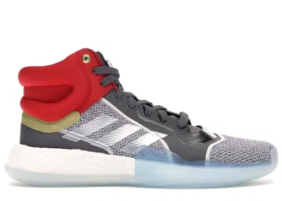 Pre-owned Adidas Originals Men's Adidas Marquee Boost Mid Marvel Thor Sneakers In Footwear White/silver Metallic/grey One In Multi