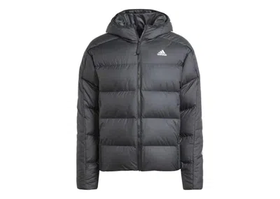 Pre-owned Adidas Originals Men's Adidas Midweight Down Hooded Jacket In Black