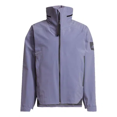 Adidas Originals Men's Adidas Myshelter Jkt Outdoor Sports Loose Rainproof Hooded Logo Jacket Autumn Purple In Blue